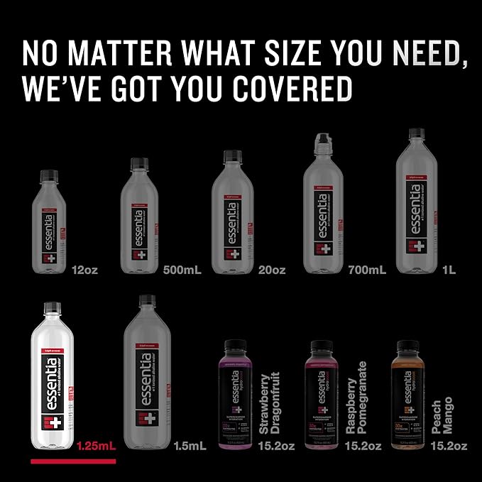 Essentia Water LLC , 99.9% Pure, Infused with Electrolytes for a Smooth Taste, pH 9.5 or Higher;