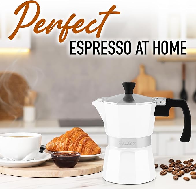 Zulay Moka Pot Espresso Stovetop Coffee Maker - Leak-Proof, Stainless Steel, Easy to Clean, Heat