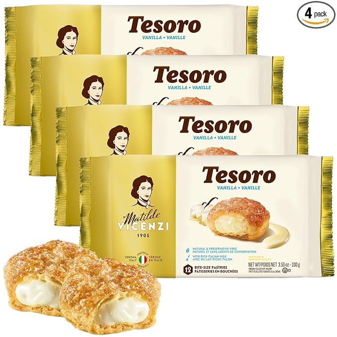 Tesoro Vanilla Filling by Pasticceria Matilde Vicenzi, Vanilla Cream Filled Puff Pastry Patisserie