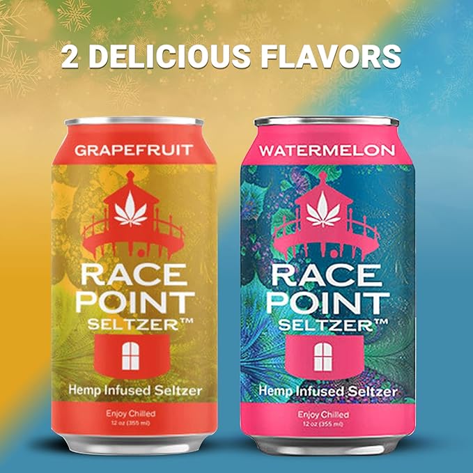 Race Point Seltzer Infused Sparkling Flavored Water – All-Natural Flavor Drink- Refresh, Relax