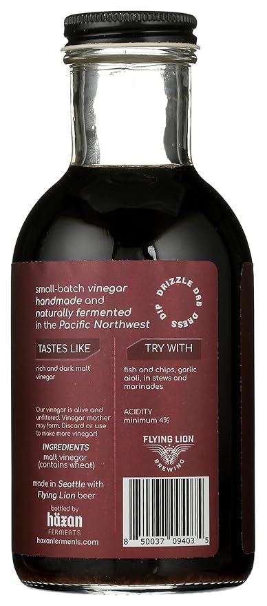 Haxan Ferments Rye Stout Beer Vinegar ??Crafted with American Rye Stout from Flying Lion Brewery