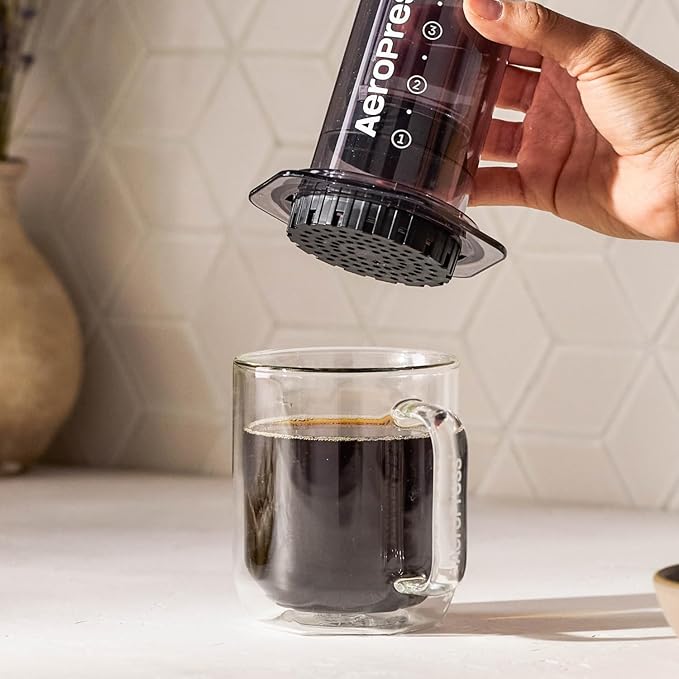 AeroPress Clear Black Coffee Press – 3 In 1 Brew Method Combines French Press, Espresso, Full