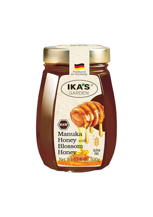 Ika's Garden Raw Manuka Honey with Blossom Honey - 100% Pure, Unfiltered, Gluten-Free – Product of