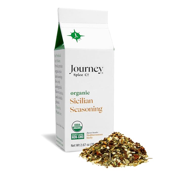 Organic Sicilian Seasoning by Journey Spice Co. | Salt-Free, Sugar-Free, Non-GMO | Natural