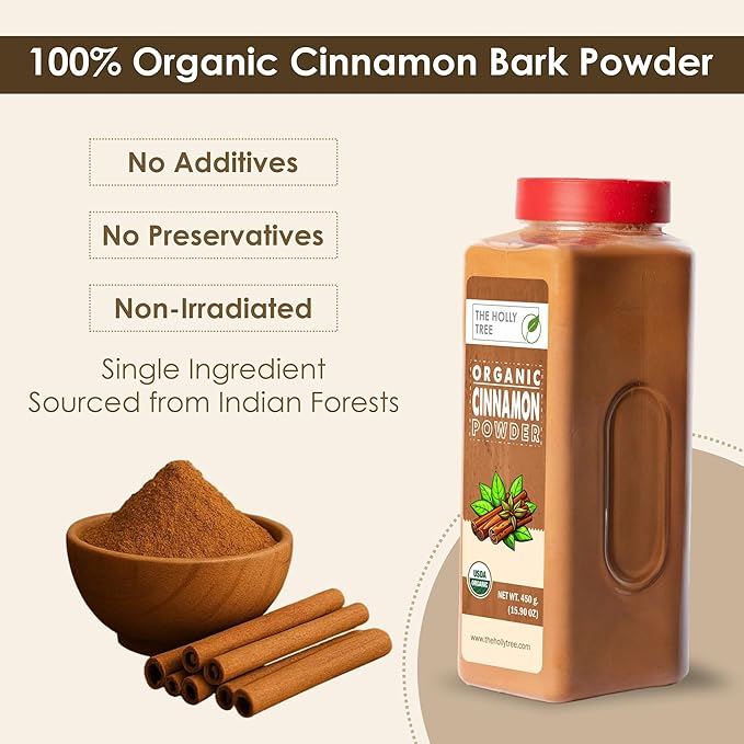 Organic Cinnamon Powder 15.90 oz - Organic Ground Cinnamon Bulk Spice - USDA Certified, Gluten