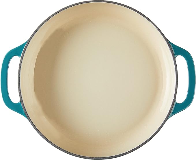 Lodge 3.6 Quart Enameled Cast Iron Covered Casserole with Lid ??Dual Handles ??Oven Safe up to