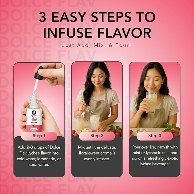Dolce Flav Natural Lychee Extract ??2 Ounce Water-Soluble Kosher, Sugar-Free, Concentrated Exotic