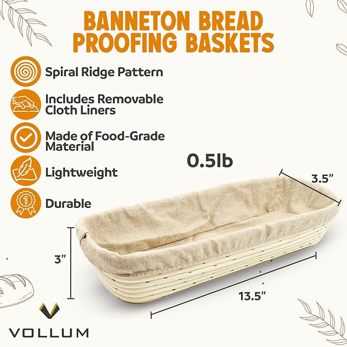 Banneton Bread Proofing Basket Sourdough Proofing Basket for Beginners & Professional Bakers