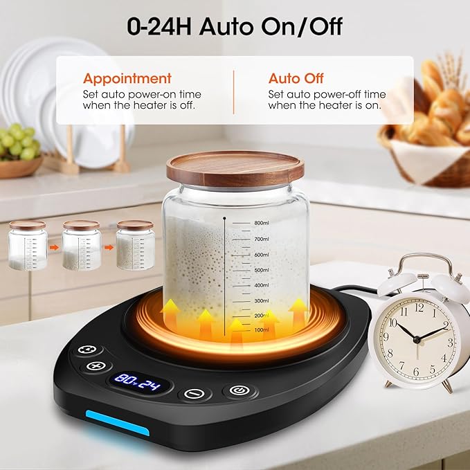 MQFORU Upgrade Sourdough Starter Warmer Mat, Precise 1°F Thermostat Control (70-120°F), Smart