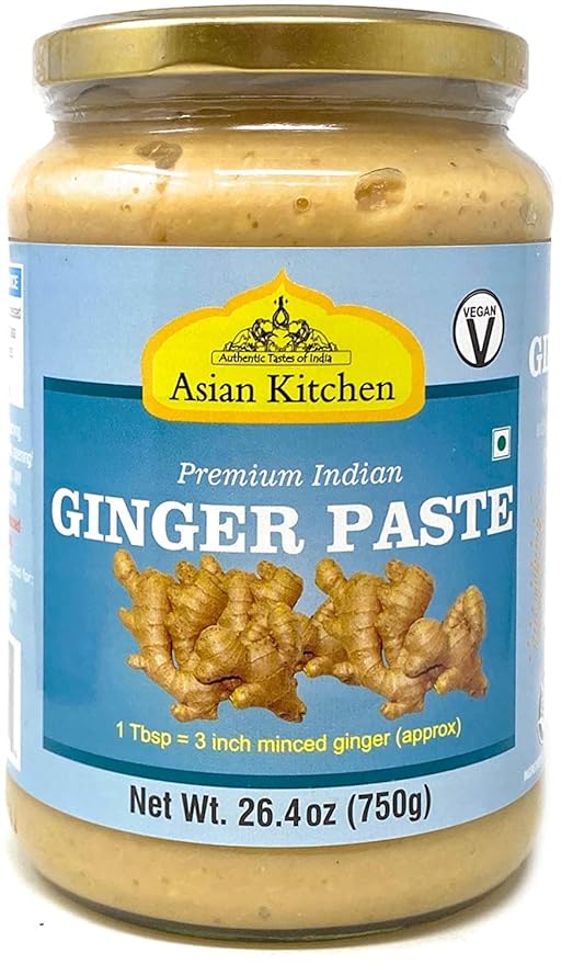 Asian Kitchen Ginger Cooking Paste 26.5oz (750g) Glass Jar ~ Vegan | Gluten Free | NON-GMO | No