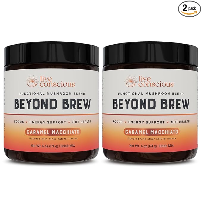 Beyond Brew Caramel Macchiato Coffee Alternative - Low Caffeine Superfood - Powerful Mushroom