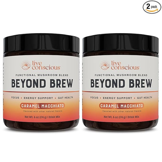Beyond Brew Caramel Macchiato Coffee Alternative - Low Caffeine Superfood - Powerful Mushroom
