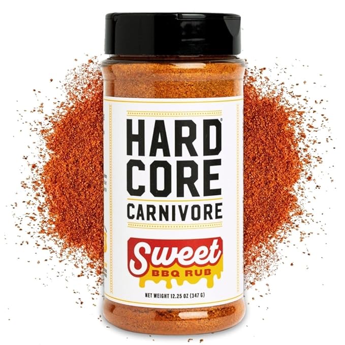 Hardcore Carnivore Sweet BBQ Seasoning (12.25 oz Shaker) Texas-Made Bold, Sweet BBQ Rub for
