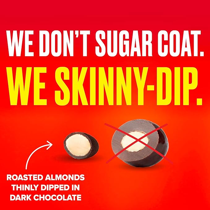 SkinnyDipped Dark Chocolate Peanut Butter Almonds, Chocolate Covered Almonds, Low Sugar, Gluten
