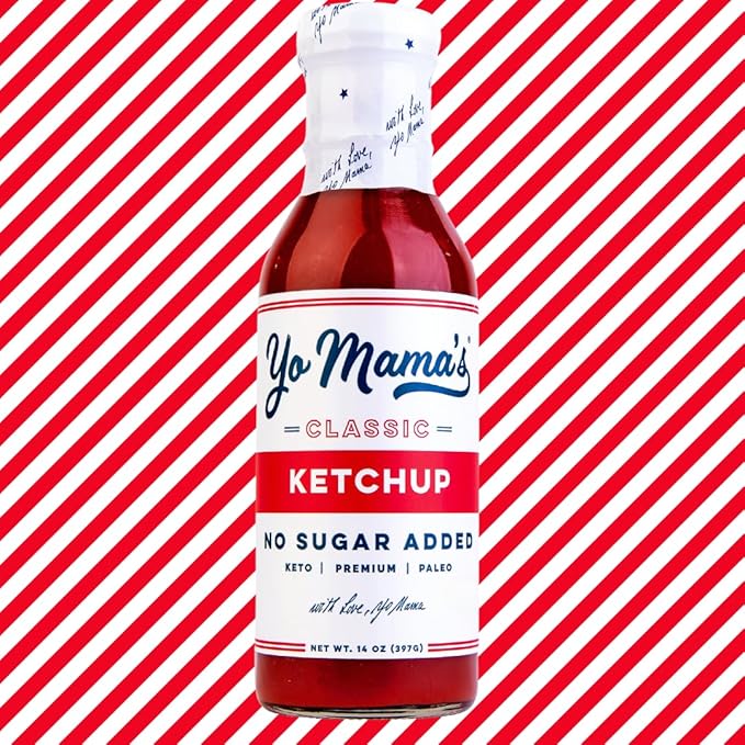 Yo Mama's Foods Keto Classic Ketchup ??Pack of (2) - Zero Calorie, No Sugar Added, Low Carb, Vegan