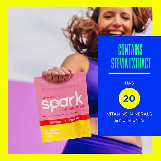 AdvoCare Spark Vitamin & Amino Acid Supplement - Sugar-Free Focus & Energy Drink Powder with