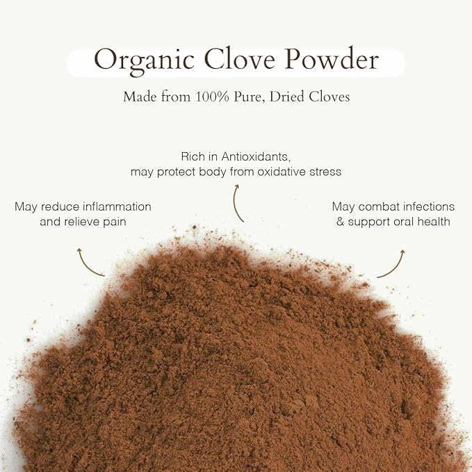 Geo-Fresh Organic Clove Powder ??1.59 oz Glass Jar ??Ground Cloves ??USDA Certified, Non-GMO