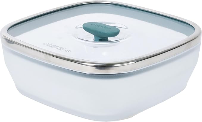 Anyday 10-Cup Square Glass Food Storage with Glass Lid | Plastic-Free Meal Prep & Microwave