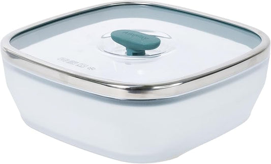 Anyday 10-Cup Square Glass Food Storage with Glass Lid | Plastic-Free Meal Prep & Microwave
