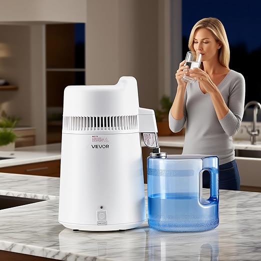 VEVOR Water Distiller, 6L 1.6 Gallon Larger Pure Water Purifier Filter for Home Table Countertop