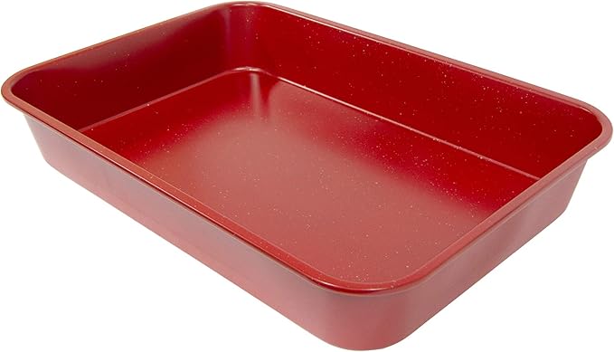 casaWare Grande Lasagna/Roaster Pan 18 x 12 x 3-Inch - Extra Large, Ceramic Coated NonStick (Red