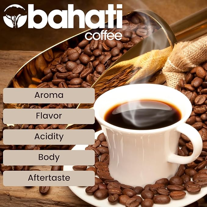 Kenya AA Grade Roasted Arabica Coffee Beans from Kenyan Highlands - 100% Pure Arabica Coffee