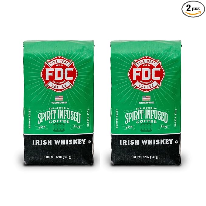 Fire Department Coffee - Gives Back to Firefighters - Irish Whiskey Infused Coffee Beans - Medium