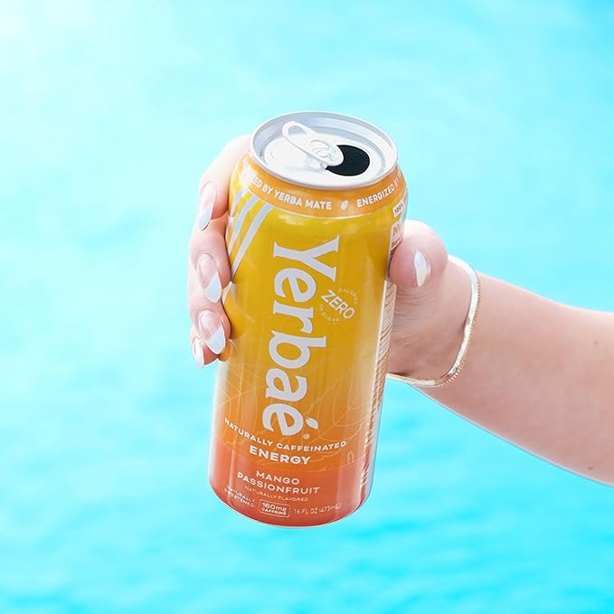 Yerbaé Mango Passion Fruit Functional Energy Drink - 0 Sugar, 0 Calories, 0 Carbs. Yerbae is