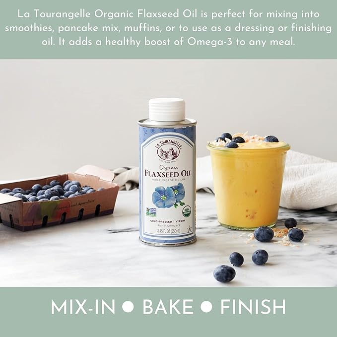 La Tourangelle, Organic Flaxseed Oil, Essential Omega-3 to Improve Heart Health, Vegan, Non-GMO