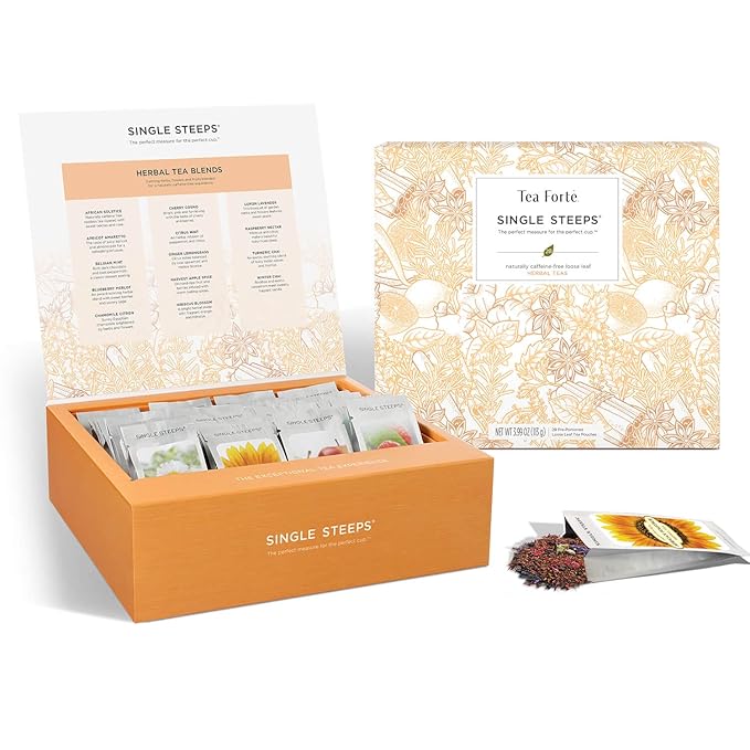Tea Forte Herbal Tea Assortment Single Steeps Loose Leaf Premium Tea Gift Set Sampler, 28 Count, 2