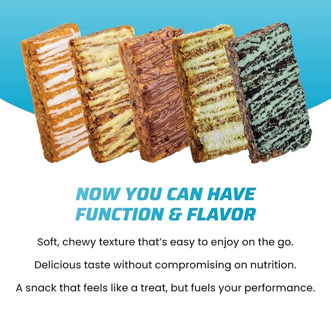 JiMMYBAR! - Sea Salt Caramel Cookies N' Cream - 19g High Protein Bars - 7g Sugar - 12 Count - 58g