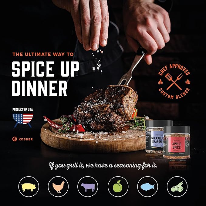 Grilling Spice Set Grill Seasoning Gifts, 20 Unique Spices and Seasonings Jars Gift Set, BBQ Gifts