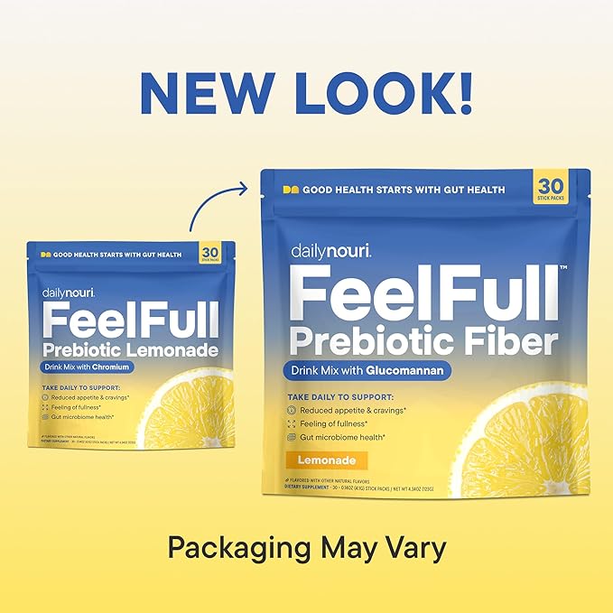Daily Nouri FeelFull Prebiotic Fiber Drink Mix | Supports Natural Fullness, Appetite & Cravings