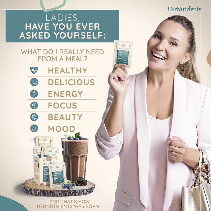 SuperFood Meal Replacement for Women - All-In-One Protein Powder with Greens & Vitamins & Collagen