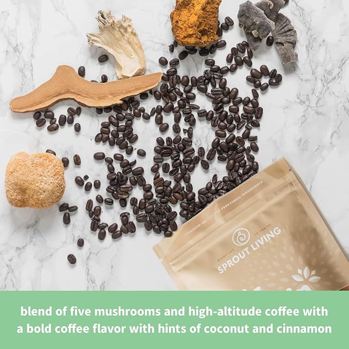 Sprout Living, Epic Protein, Plant Based Protein & Superfoods Powder, Complete Coffee | 20 Grams