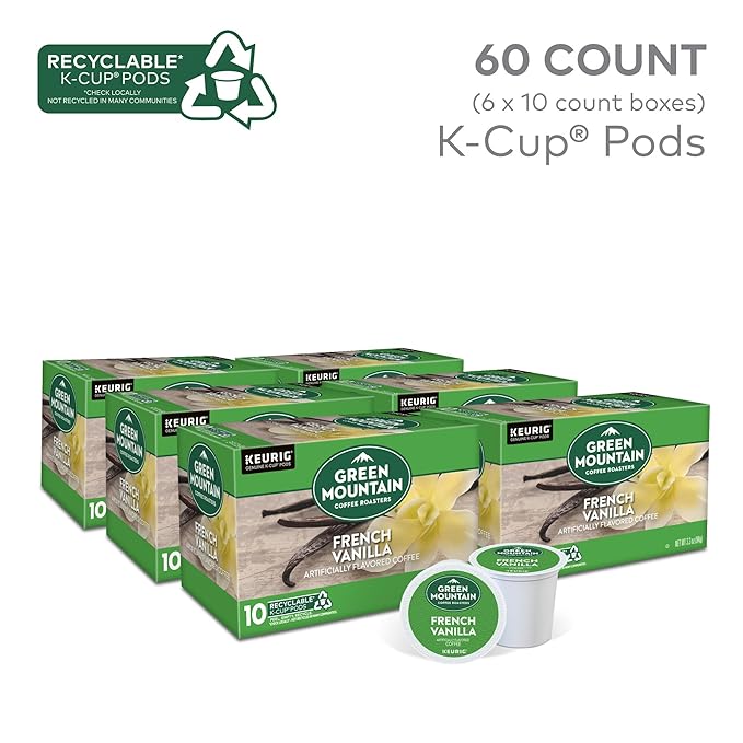 Green Mountain Coffee Roasters French Vanilla Keurig Single-Serve K-Cup pods, Light Roast Coffee