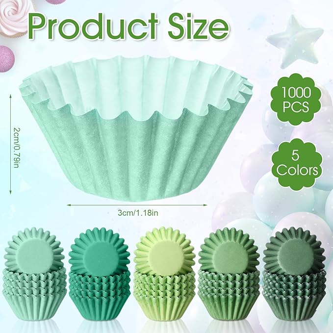 Zonon 1000 Counts Cupcake Liners for Baking Liners Paper Cupcake Wrappers Bulk Cup Cake Cases