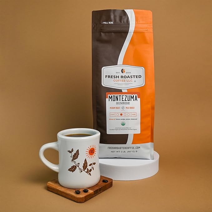 Fresh Roasted Coffee, Organic Montezuma Sunrise| USDA Organic, Kosher | Medium Roast 5 lb (80 oz)