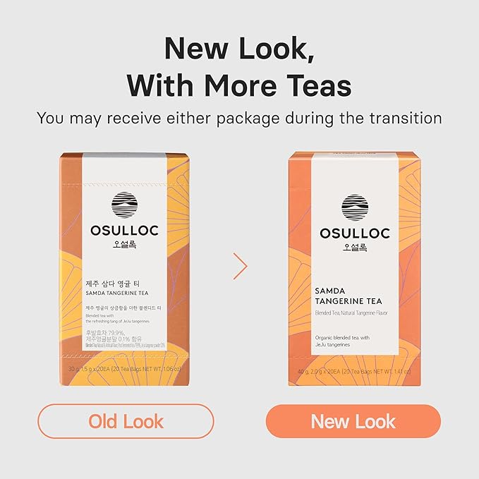 OSULLOC Tangerine Tea (Fresh Jeju Tangerine Flavor), Fruit tea Blend, Premium Teabags from Jeju