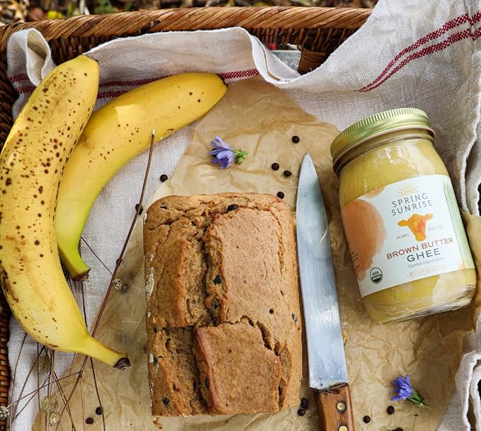 Spring Sunrise Organic Brown Ghee - Grass Fed Clarified Butter - Keto & Paleo Friendly, Lactose &