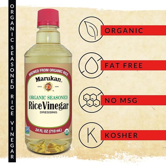 Marukan Organic Seasoned Rice Vinegar for Sushi & Cooking, USDA Organic, Marukan Rice Vinegar (24
