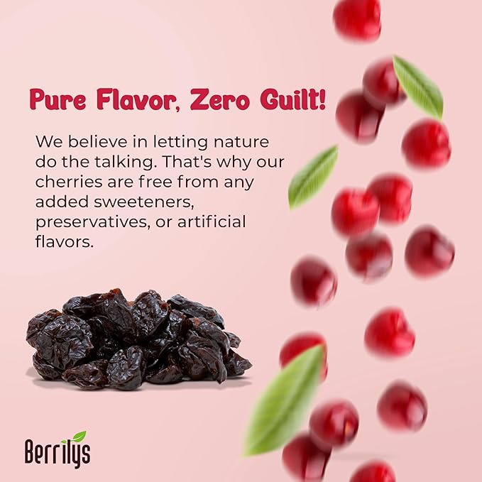 Berrilys Organic Unsweetened Pitted Dried Tart Cherries (5 lb) - No Sugar Added, Perfect for