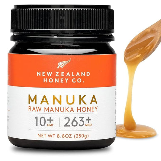 New Zealand Honey Co. Raw Manuka Honey UMF 10+ | MGO 263+, 8.8oz / 250g | Organic Medical Grade