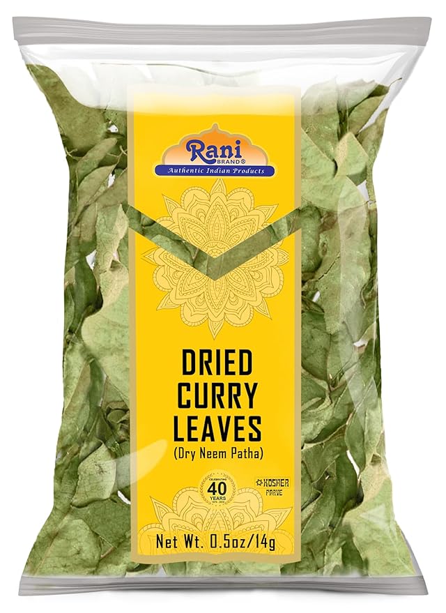 Rani Dried Curry Whole Leaves (Kari Neem Patha) Indian Spice 0.5oz (14g) ~ Non-irradiated | All