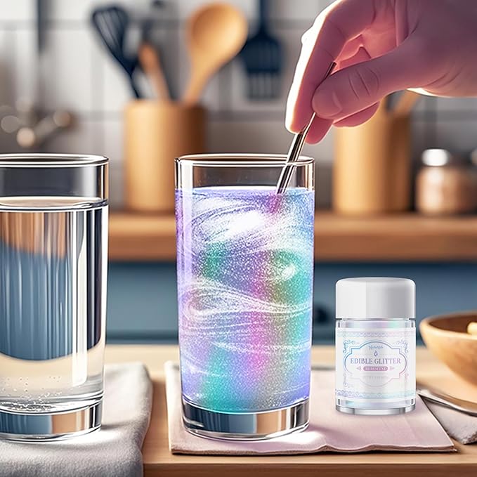 Iridescent Edible Glitter ??5g Rainbow Luster Dust Drink Glitter, Food Grade Shimmer Powder for