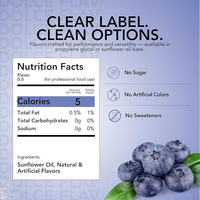 Dolce Flav Blueberry Extract ??2 Ounce Oil-Soluble Kosher, Sugar-Free, Concentrated Ripe Blueberry