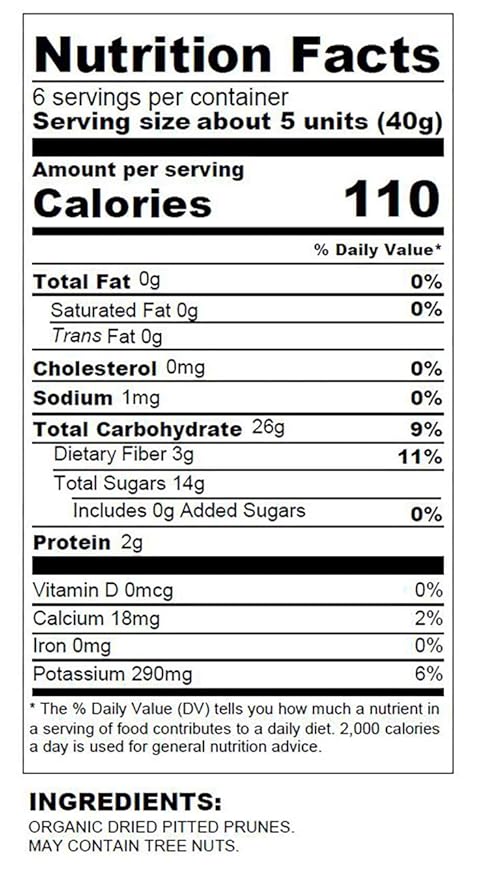Elan Organic Pitted Prunes, Natural Dried Fruit, No Sugar Added, Sulphite-free, Non-GMO, Vegan