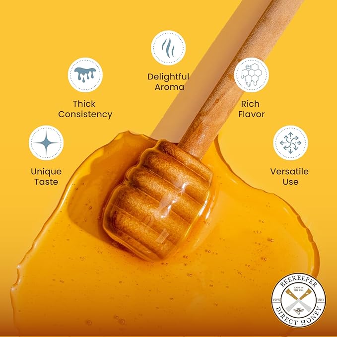 Beekeeper Direct Unfiltered Honey - Real Raw Alfalfa Honey - All Natural Non-GMO Pure Gourmet Honey