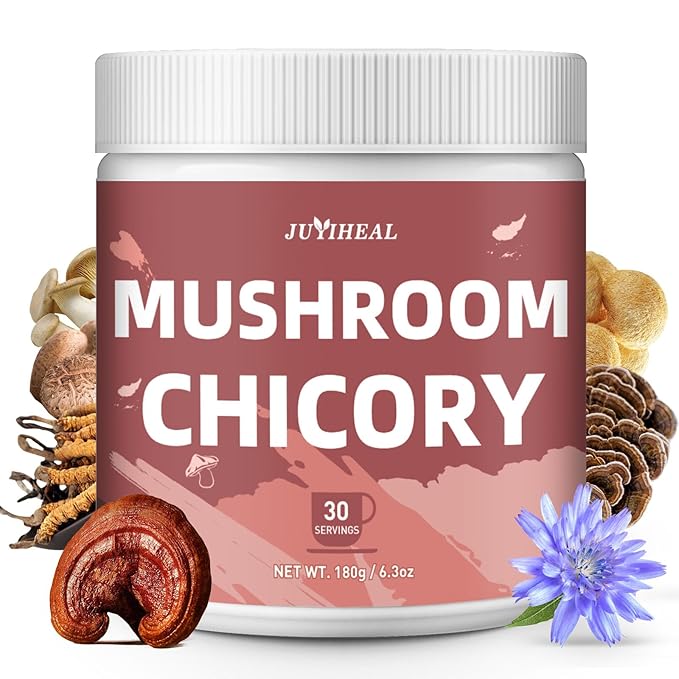 JUYIHEAL Mushroom Chicory, Mushroom Chicory Coffee 6 Mushrooms with Chicory Root for Energy, Focus
