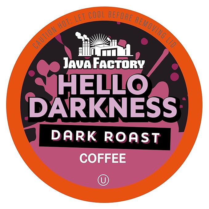 Java Factory Dark Roast Coffee Pods, Hello Darkness, 40 Count - Compatible with Keurig K Cup